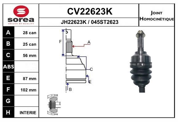EAI CV22623K Joint Kit, drive shaft CV22623K: Buy near me in Poland at 2407.PL - Good price!