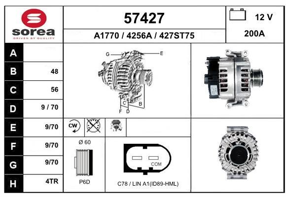 EAI 57427 Alternator 57427: Buy near me in Poland at 2407.PL - Good price!