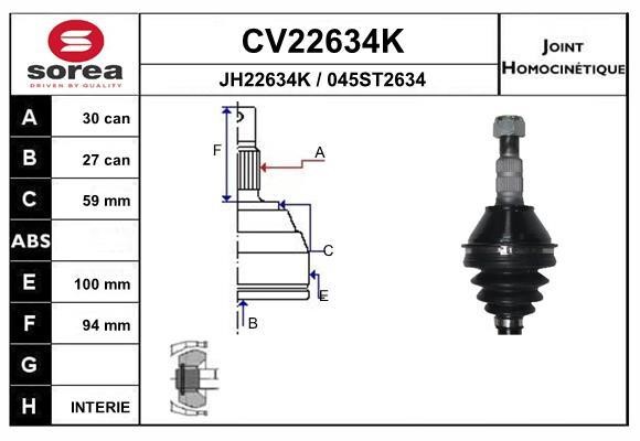 EAI CV22634K Joint Kit, drive shaft CV22634K: Buy near me in Poland at 2407.PL - Good price!