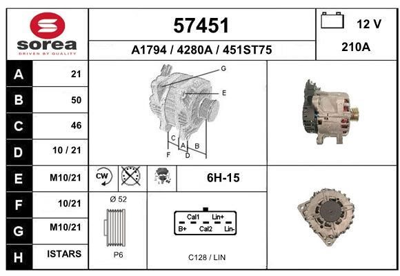 EAI 57451 Alternator 57451: Buy near me in Poland at 2407.PL - Good price!