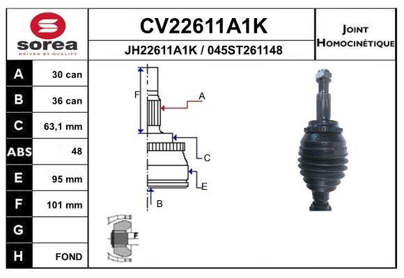 EAI CV22611A1K Joint Kit, drive shaft CV22611A1K: Buy near me in Poland at 2407.PL - Good price!