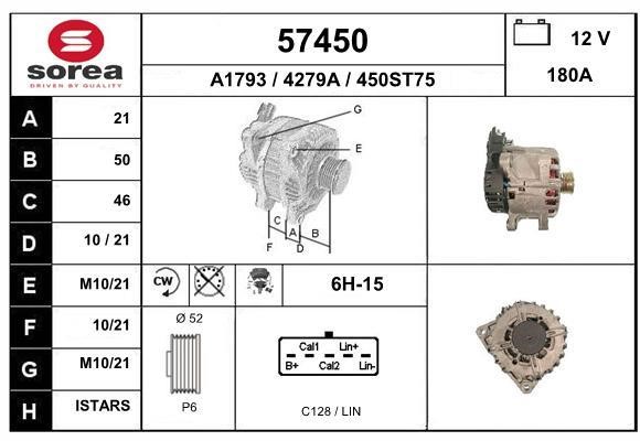 EAI 57450 Alternator 57450: Buy near me in Poland at 2407.PL - Good price!