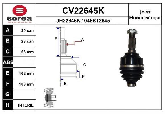 EAI CV22645K Joint Kit, drive shaft CV22645K: Buy near me in Poland at 2407.PL - Good price!