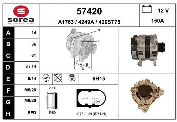 EAI 57420 Alternator 57420: Buy near me in Poland at 2407.PL - Good price!