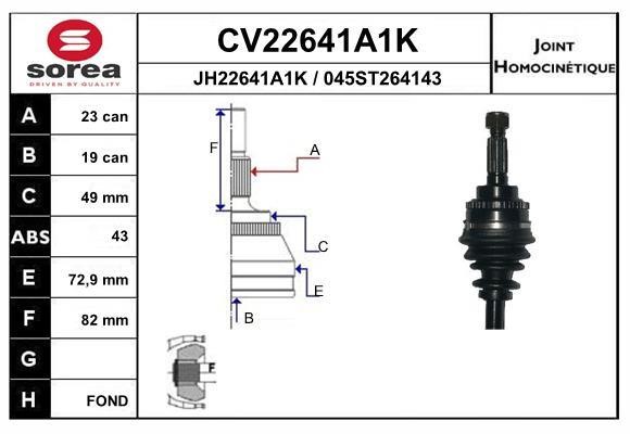 EAI CV22641A1K Joint Kit, drive shaft CV22641A1K: Buy near me in Poland at 2407.PL - Good price!