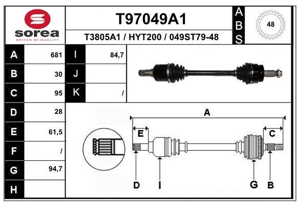 EAI T97049A1 Antriebswelle T97049A1: Kaufen Sie zu einem guten Preis in Polen bei 2407.PL!