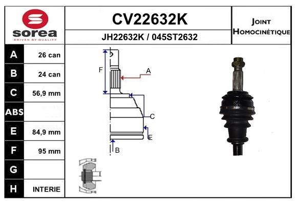 EAI CV22632K Шарнирный комплект, приводной вал CV22632K: Отличная цена - Купить в Польше на 2407.PL!
