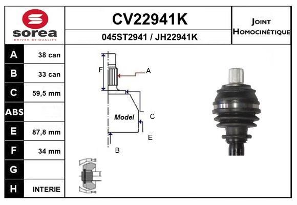 EAI CV22941K Joint kit, drive shaft CV22941K: Buy near me in Poland at 2407.PL - Good price!