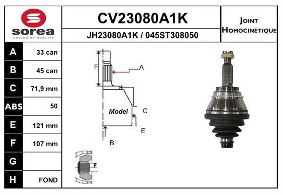 EAI CV23080A1K Joint kit, drive shaft CV23080A1K: Buy near me in Poland at 2407.PL - Good price!