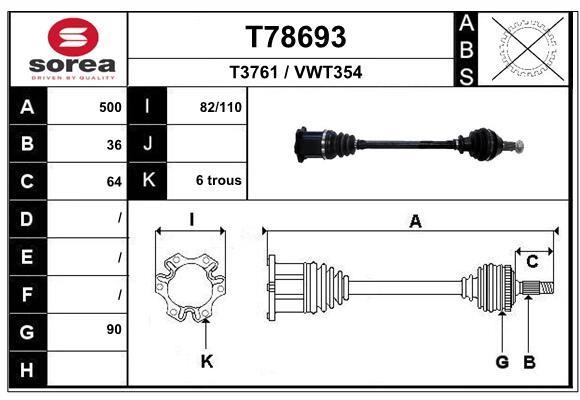 EAI T78693 Antriebswelle T78693: Kaufen Sie zu einem guten Preis in Polen bei 2407.PL!