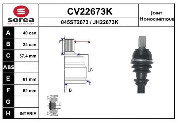 EAI CV22673K ШРУС CV22673K: Купить в Польше - Отличная цена на 2407.PL!