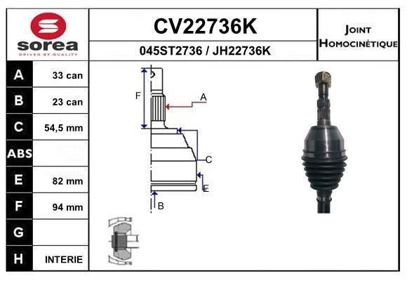 EAI CV22736K Joint kit, drive shaft CV22736K: Buy near me in Poland at 2407.PL - Good price!