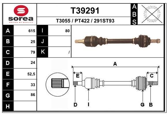 EAI T39291 Drive shaft T39291: Buy near me in Poland at 2407.PL - Good price!
