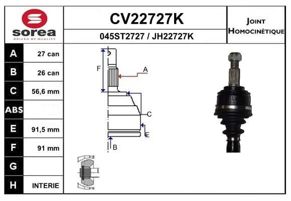 EAI CV22727K Joint kit, drive shaft CV22727K: Buy near me in Poland at 2407.PL - Good price!