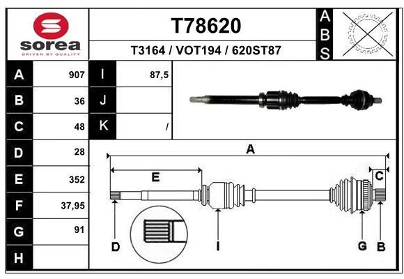 EAI T78620 Antriebswelle T78620: Kaufen Sie zu einem guten Preis in Polen bei 2407.PL!