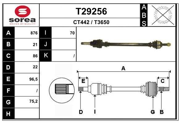 EAI T29256 Drive shaft T29256: Buy near me in Poland at 2407.PL - Good price!