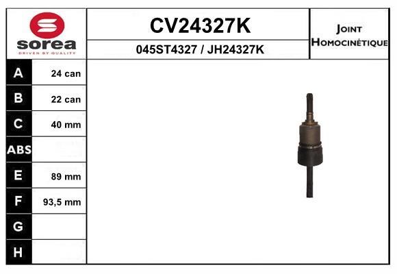 EAI CV24327K ШРУС CV24327K: Отличная цена - Купить в Польше на 2407.PL!