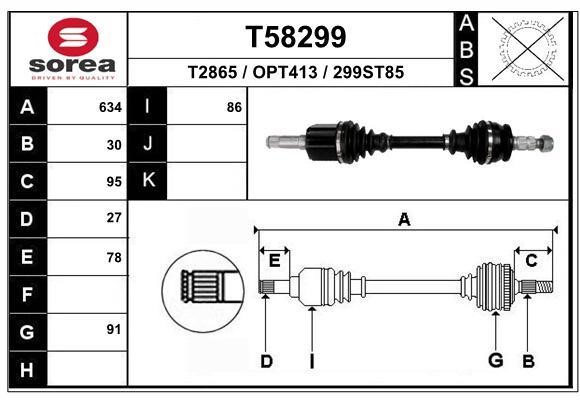 EAI T58299 Drive shaft T58299: Buy near me in Poland at 2407.PL - Good price!