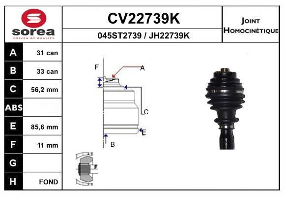 EAI CV22739K Joint kit, drive shaft CV22739K: Buy near me in Poland at 2407.PL - Good price!