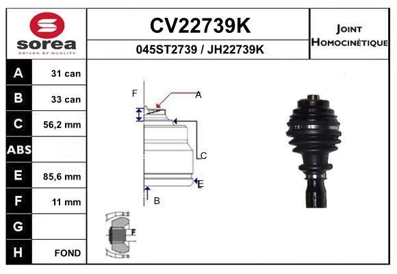 EAI CV22739K ШРУС CV22739K: Отличная цена - Купить в Польше на 2407.PL!