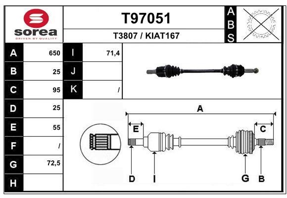 EAI T97051 Вал приводной T97051: Купить в Польше - Отличная цена на 2407.PL!