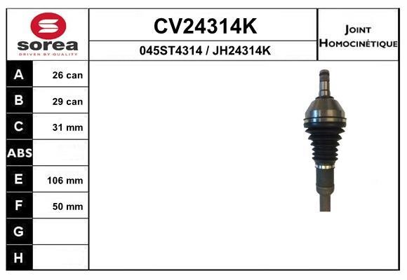 EAI CV24314K Joint kit, drive shaft CV24314K: Buy near me in Poland at 2407.PL - Good price!