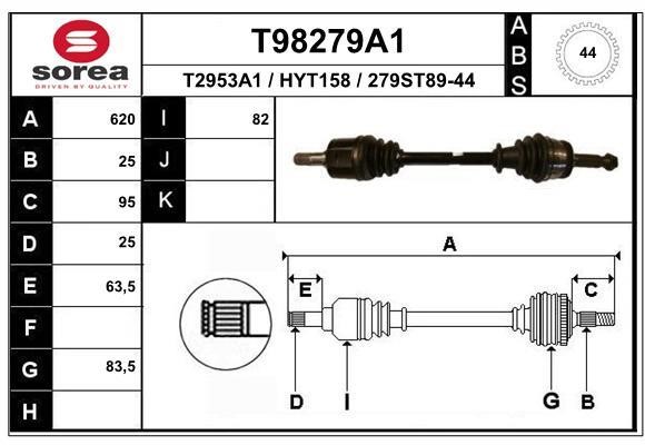 EAI T98279A1 Drive shaft T98279A1: Buy near me in Poland at 2407.PL - Good price!