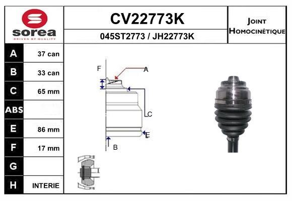 EAI CV22773K Joint kit, drive shaft CV22773K: Buy near me in Poland at 2407.PL - Good price!