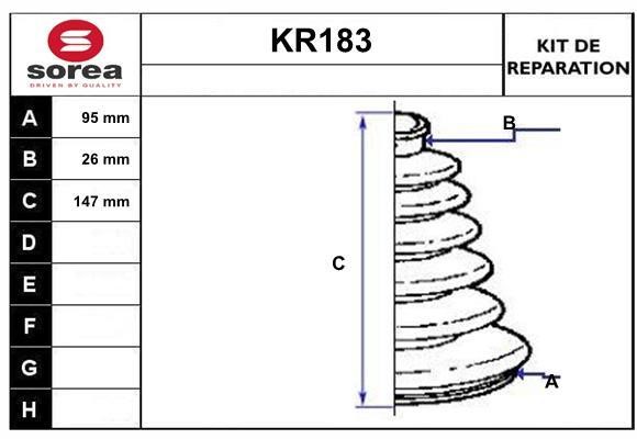 EAI KR183 Пыльник приводного вала, комплект KR183: Отличная цена - Купить в Польше на 2407.PL!