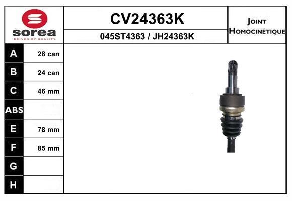 EAI CV24363K Joint kit, drive shaft CV24363K: Buy near me in Poland at 2407.PL - Good price!