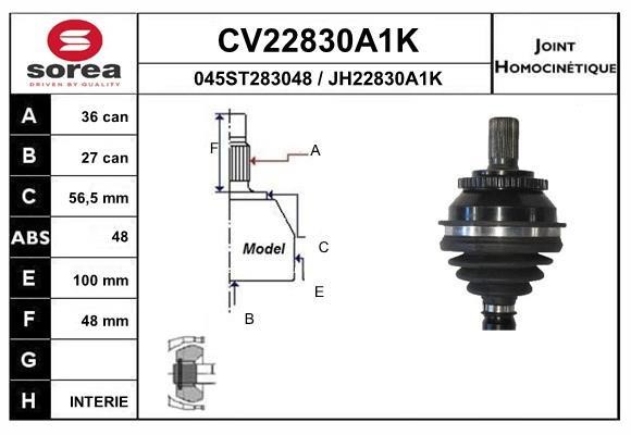 EAI CV22830A1K Joint kit, drive shaft CV22830A1K: Buy near me in Poland at 2407.PL - Good price!