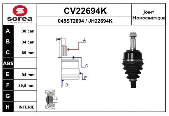 EAI CV22694K Joint kit, drive shaft CV22694K: Buy near me in Poland at 2407.PL - Good price!