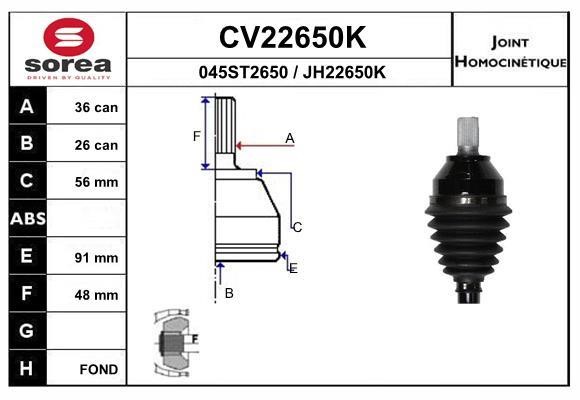 EAI CV22650K Gelenksatz, antriebswelle CV22650K: Kaufen Sie zu einem guten Preis in Polen bei 2407.PL!