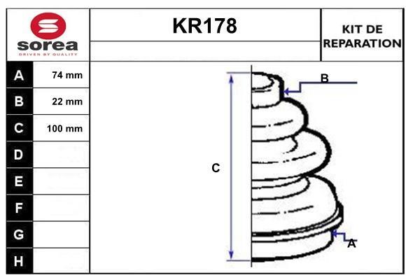 EAI KR178 Пыльник приводного вала, комплект KR178: Купить в Польше - Отличная цена на 2407.PL!