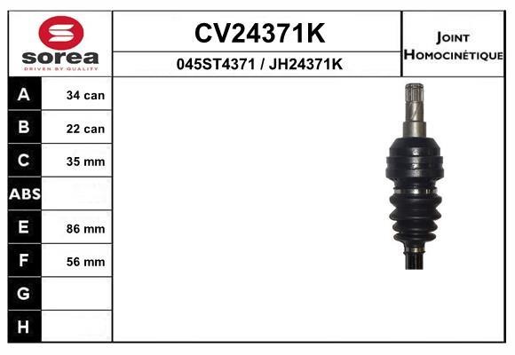 EAI CV24371K Joint kit, drive shaft CV24371K: Buy near me in Poland at 2407.PL - Good price!