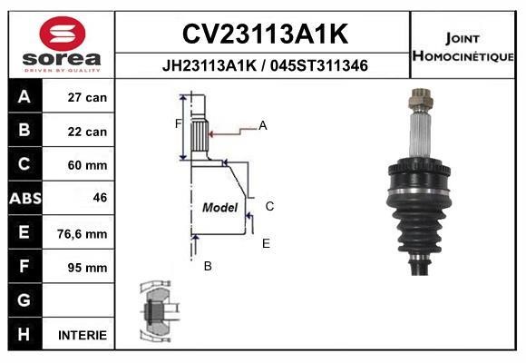 EAI CV23113A1K Joint kit, drive shaft CV23113A1K: Buy near me in Poland at 2407.PL - Good price!