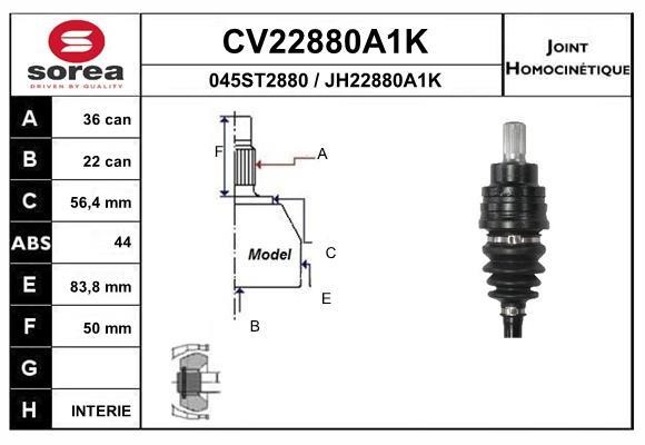 EAI CV22880A1K Joint kit, drive shaft CV22880A1K: Buy near me in Poland at 2407.PL - Good price!
