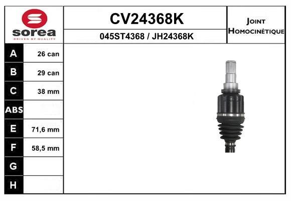EAI CV24368K Joint kit, drive shaft CV24368K: Buy near me in Poland at 2407.PL - Good price!
