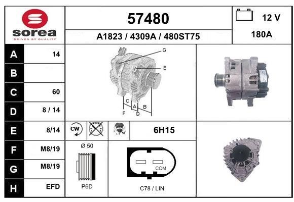 EAI 57480 Alternator 57480: Buy near me at 2407.PL in Poland at an Affordable price!