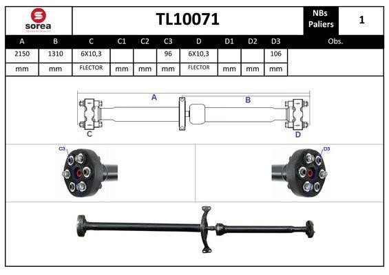 EAI TL10071 Propshaft, axle drive TL10071: Buy near me in Poland at 2407.PL - Good price!