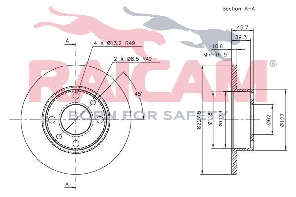 Brake disk Raicam RD00182