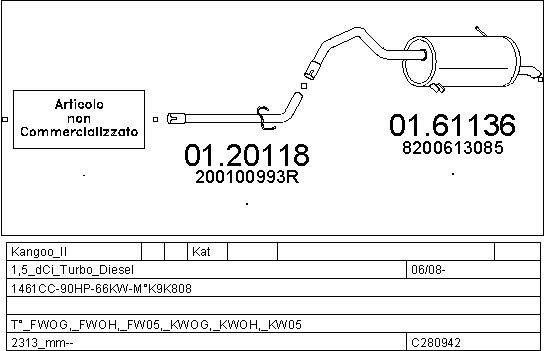 MTS C280942028229 Abgasanlage C280942028229: Kaufen Sie zu einem guten Preis in Polen bei 2407.PL!