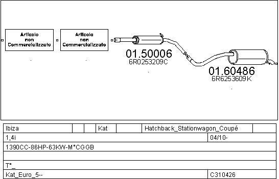 Mts C310426028286 Exhaust system C310426028286: Buy near me in Poland at 2407.PL - Good price!