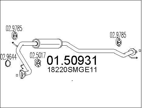 Mts 01.50931 Middle Silencer 0150931: Buy near me in Poland at 2407.PL - Good price!
