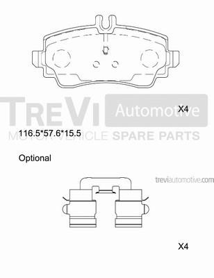 Trevi automotive PF1057 Brake Pad Set, disc brake PF1057: Buy near me in Poland at 2407.PL - Good price!