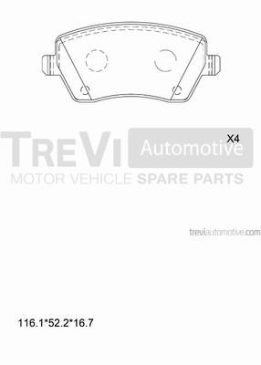 Trevi automotive PF1192 Klocki hamulcowe, zestaw PF1192: Dobra cena w Polsce na 2407.PL - Kup Teraz!