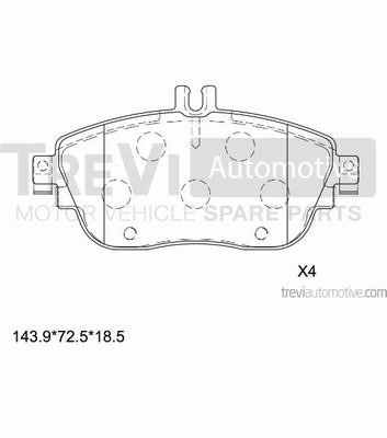 Trevi automotive PF1435 Scheibenbremsbeläge, Set PF1435: Kaufen Sie zu einem guten Preis in Polen bei 2407.PL!