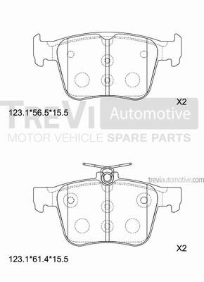 Trevi automotive PF1516 Brake Pad Set, disc brake PF1516: Buy near me in Poland at 2407.PL - Good price!