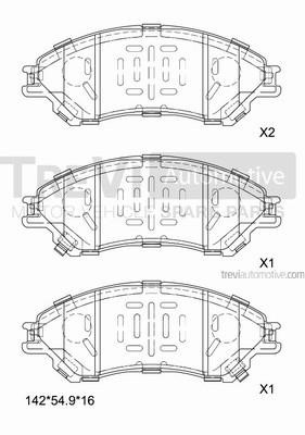 Trevi automotive PF1535 Гальмівні колодки, комплект PF1535: Приваблива ціна - Купити у Польщі на 2407.PL!