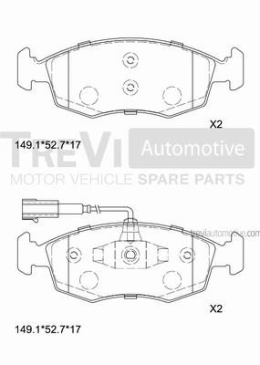 Trevi automotive PF1464 Brake Pad Set, disc brake PF1464: Buy near me at 2407.PL in Poland at an Affordable price!
